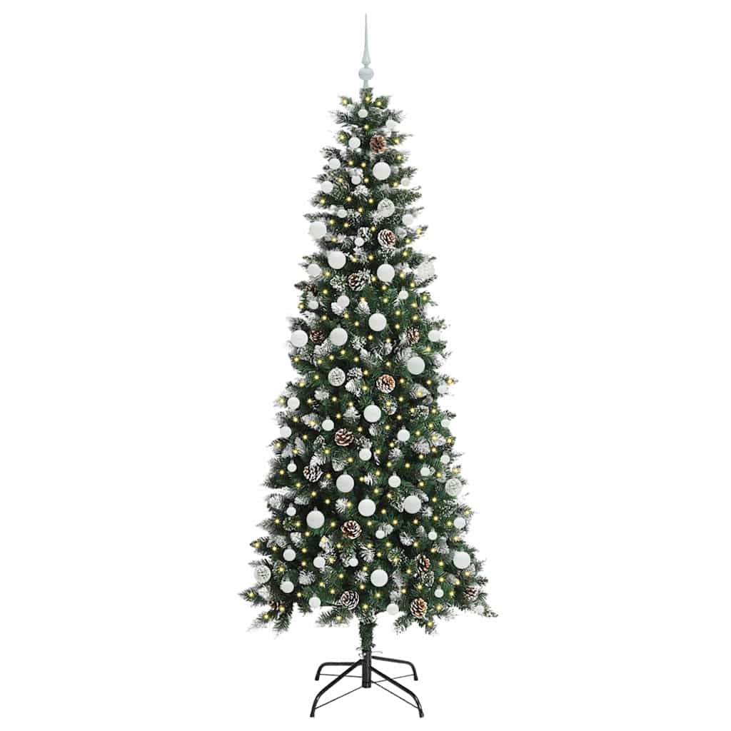 Albero di Natale Artificiale-Albero Natalizio con 300 LED Verde 210 cm 723164