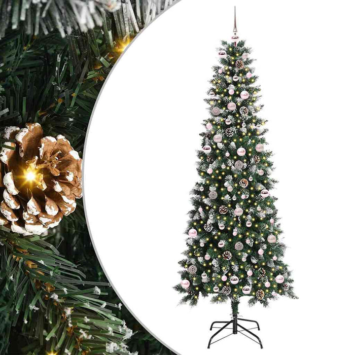 Albero di Natale Artificiale-Albero Natalizio con 300 LED Verde 240 cm 810608