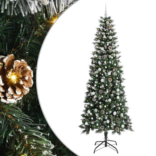 Albero di Natale Artificiale-Albero Natalizio con 300 LED Verde 240 cm 229050