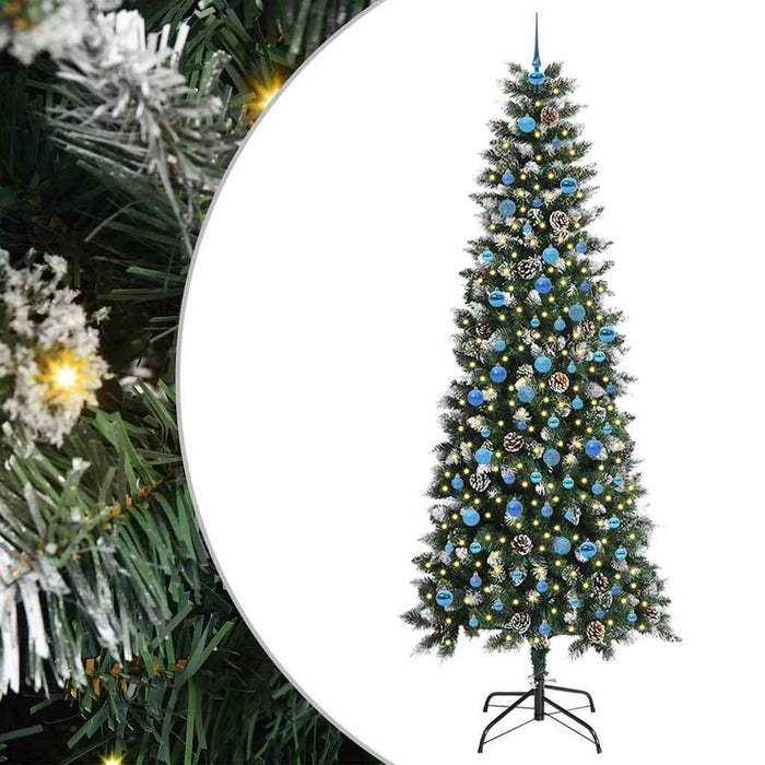 Albero di Natale Artificiale-Albero Natalizio con 300 LED Verde 240 cm 153187