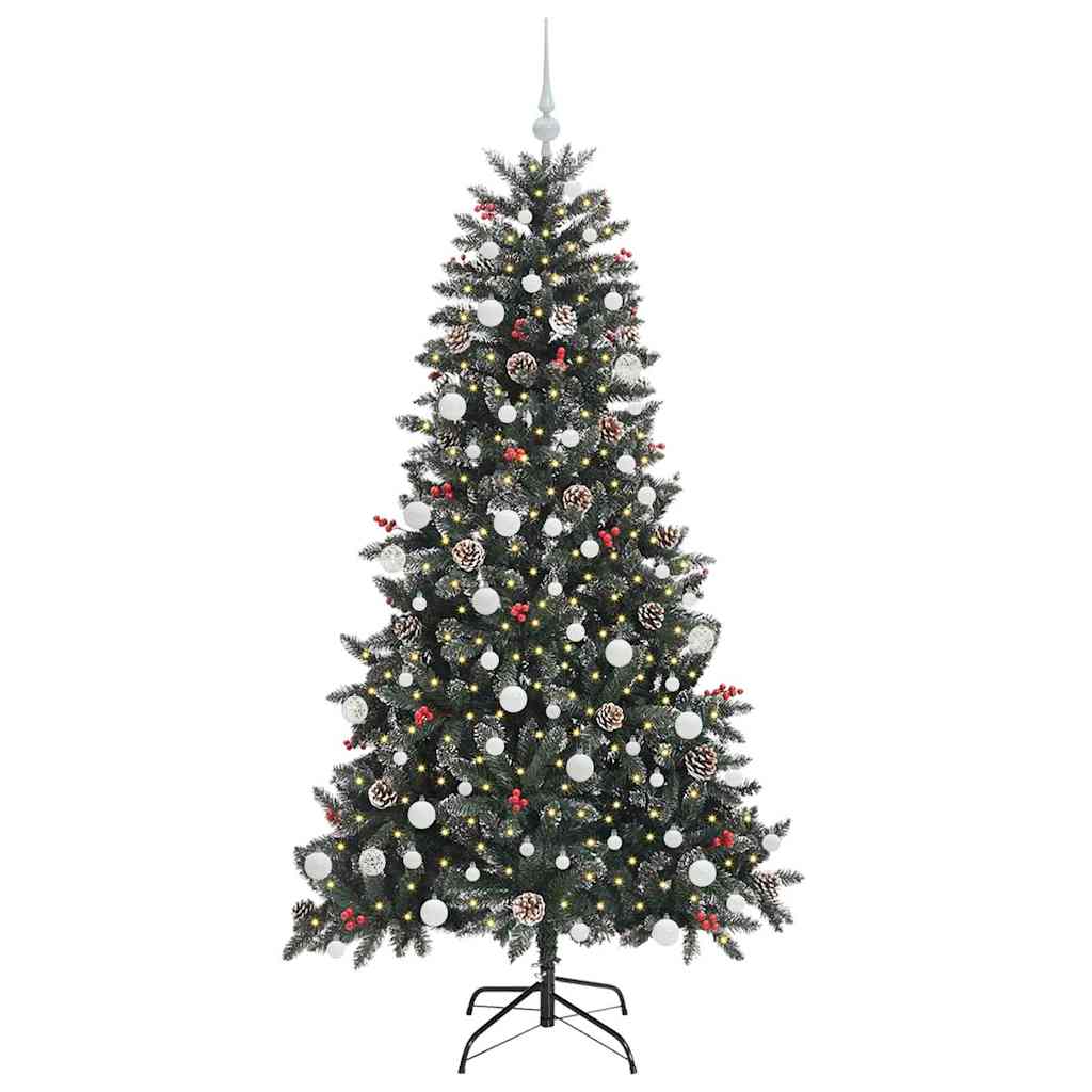 Albero di Natale Artificiale-Albero Natalizio con 300 LED Verde 180 cm 190472