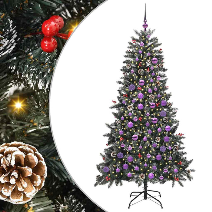Albero di Natale Artificiale-Albero Natalizio con 300 LED Verde 180 cm 361832