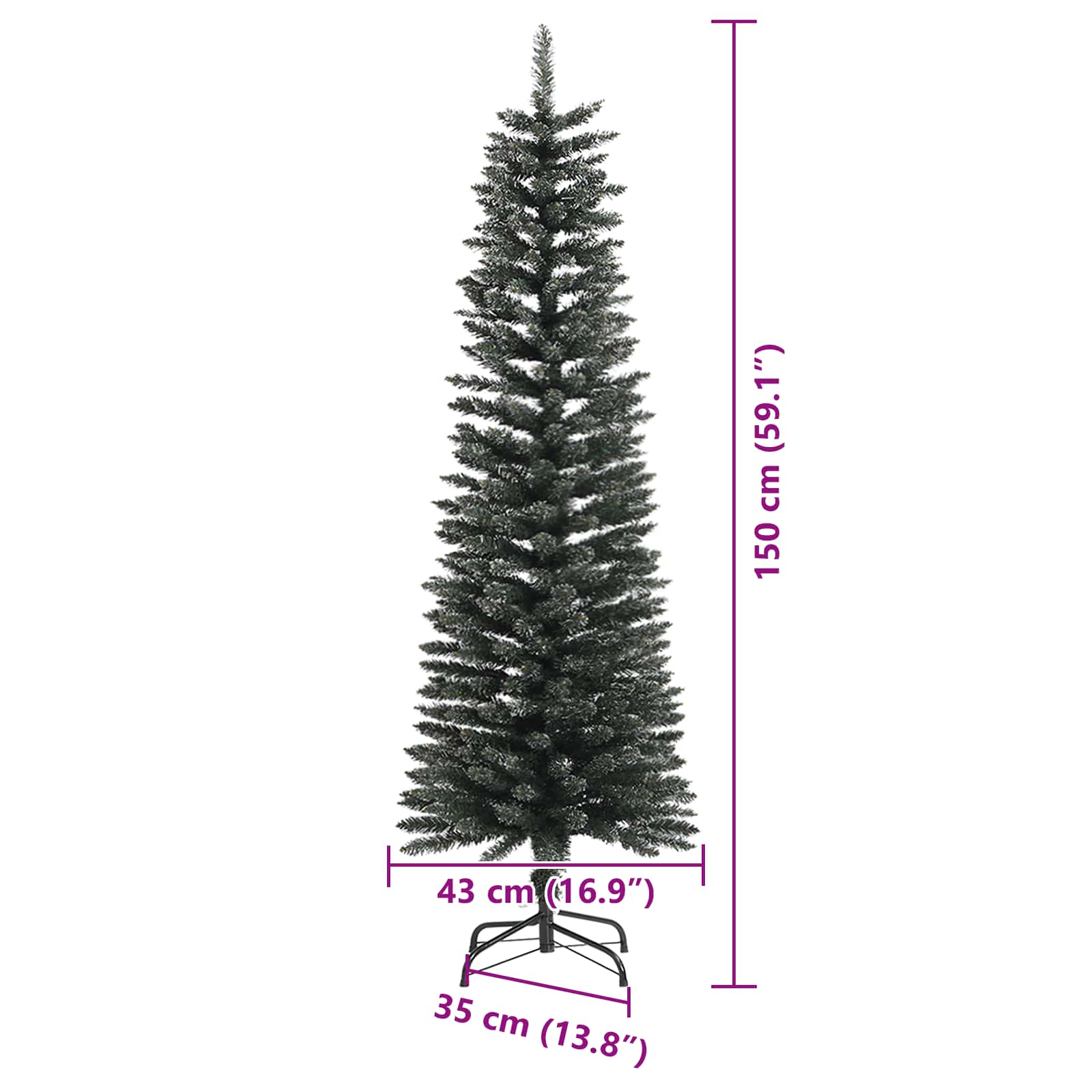 Albero di Natale artificiale con 150 LED Verde 150 cm 3395927