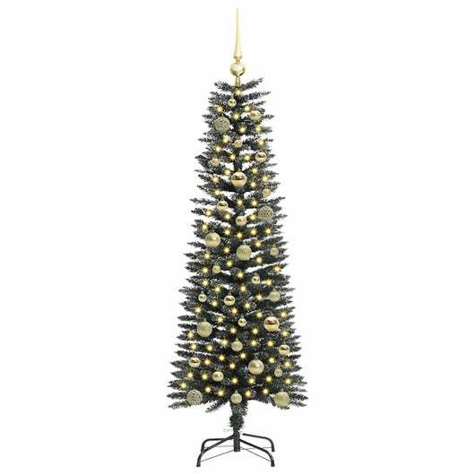 Albero di Natale Artificiale-Albero Natalizio con 150 LED Verde 150 cm 421934