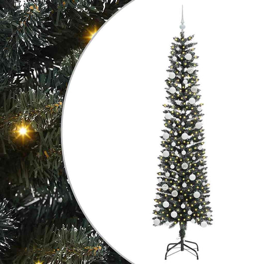 Albero di Natale Artificiale-Albero Natalizio con 300 LED Verde 210 cm 194069