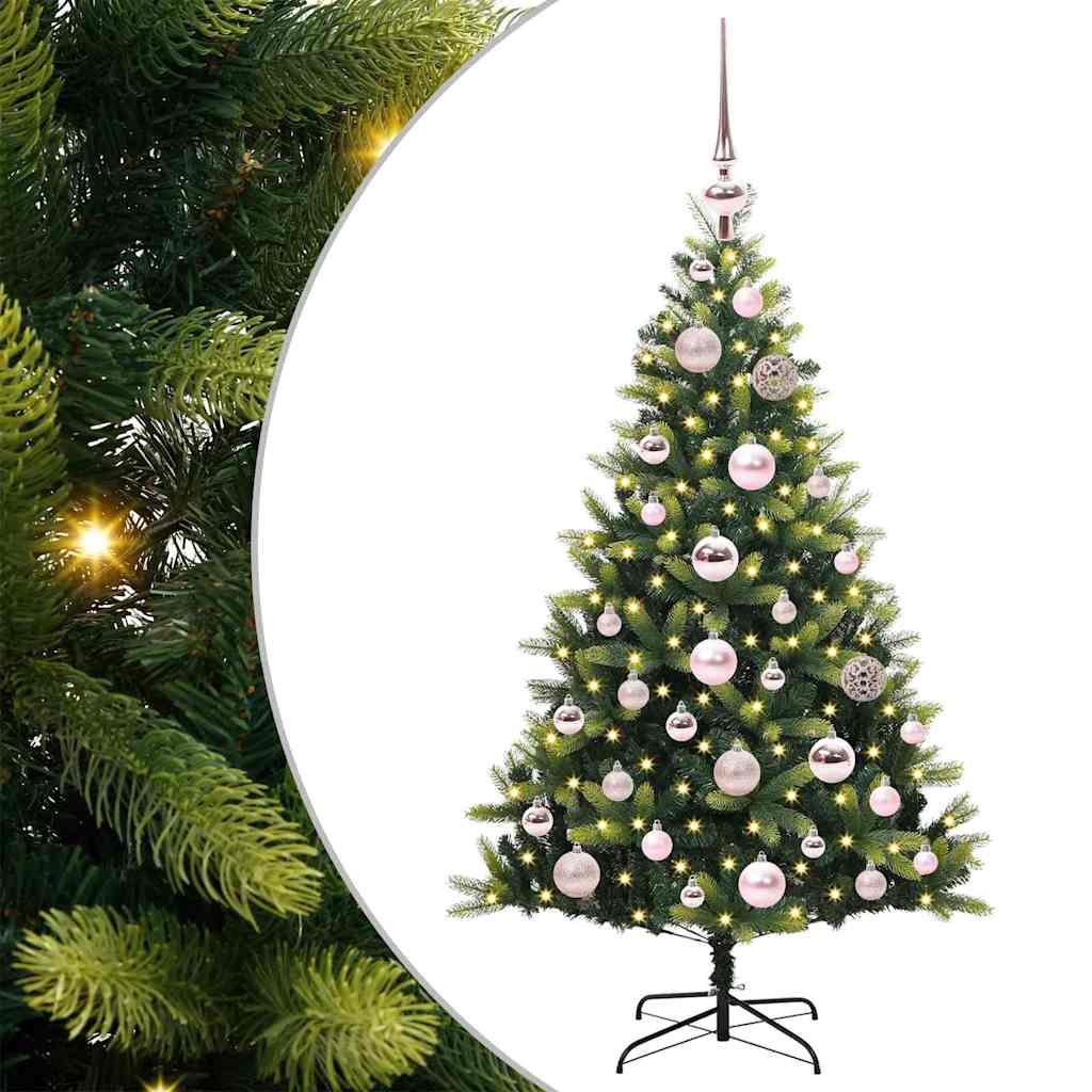 Albero di Natale Artificiale Pieghevole 150 LED Verde 120 cm 3395975