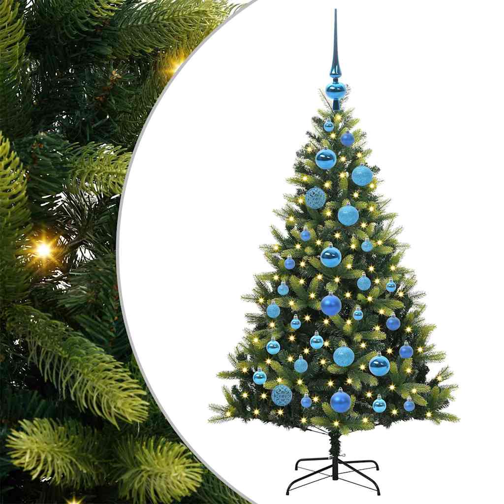 Albero di Natale Artificiale Pieghevole 150 LED Verde 120 cm 3395980