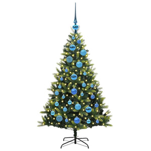 Albero di Natale Artificiale Pieghevole 150 LED Verde 120 cm 3395980