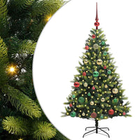 Albero di Natale Artificiale Pieghevole 150 LED Verde 120 cm 3395981