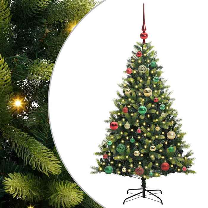 Albero di Natale Artificiale Pieghevole 150 LED Verde 120 cm 3395981