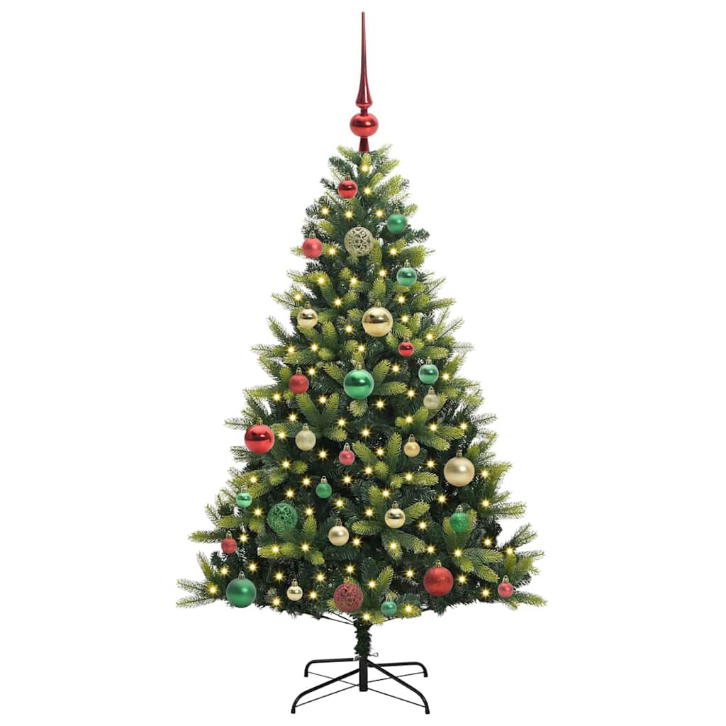 Albero di Natale Artificiale Pieghevole 150 LED Verde 120 cm 3395981