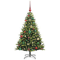 Albero di Natale Artificiale Pieghevole 150 LED Verde 120 cm 3395981