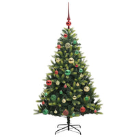 Albero di Natale Artificiale Pieghevole 150 LED Verde 120 cm 3395981