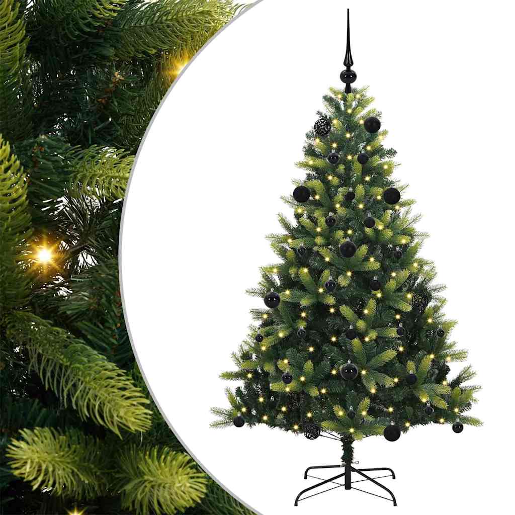 Albero di Natale Artificiale Pieghevole-Albero Natalizio 150 LED Verde 150 cm 342085