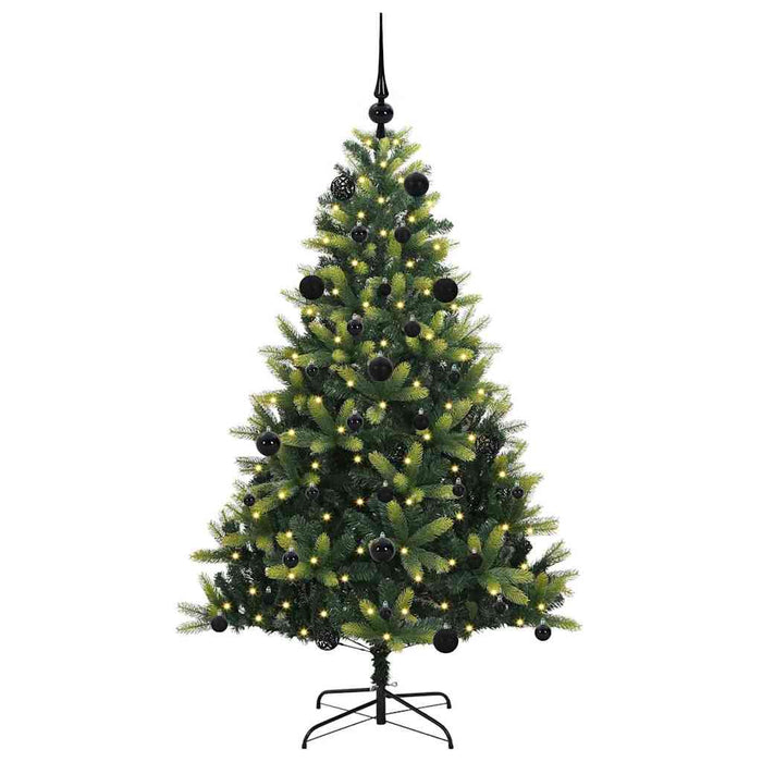Albero di Natale Artificiale Pieghevole-Albero Natalizio 150 LED Verde 150 cm 342085