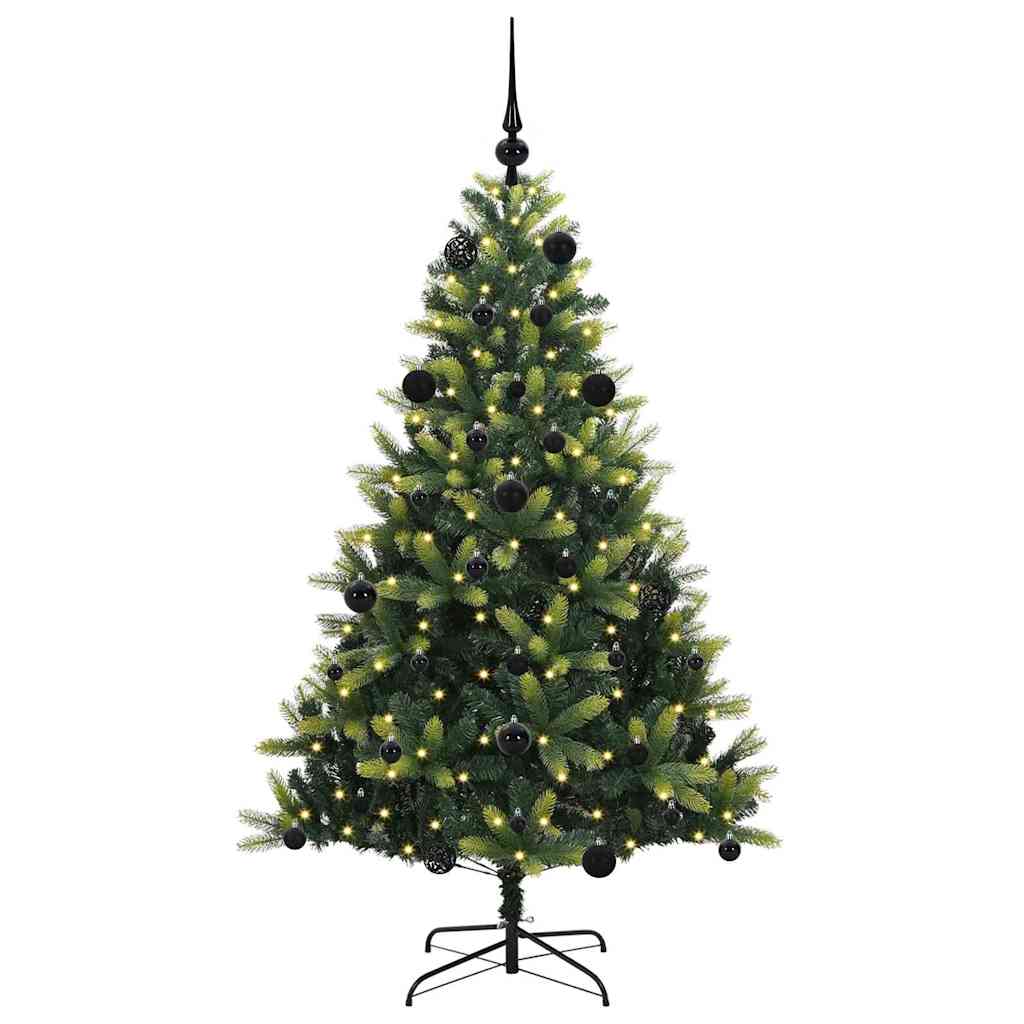 Albero di Natale Artificiale Pieghevole 150 LED Verde 150 cm 3395983