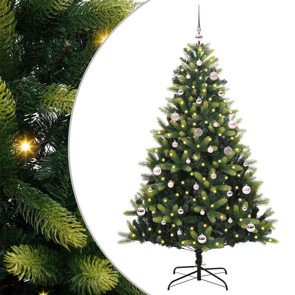 Albero di Natale Artificiale Pieghevole 150 LED Verde 150 cm 3395984