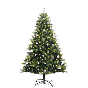 Albero di Natale Artificiale Pieghevole 150 LED Verde 150 cm 3395984