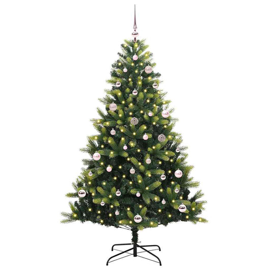 Albero di Natale Artificiale Pieghevole 150 LED Verde 150 cm 3395984