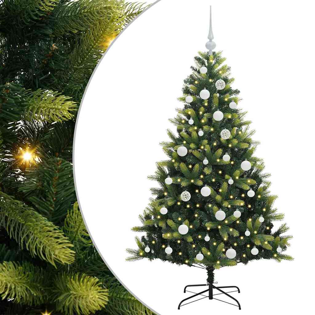 Albero di Natale Artificiale Pieghevole-Albero Natalizio 150 LED Verde 150 cm 586084