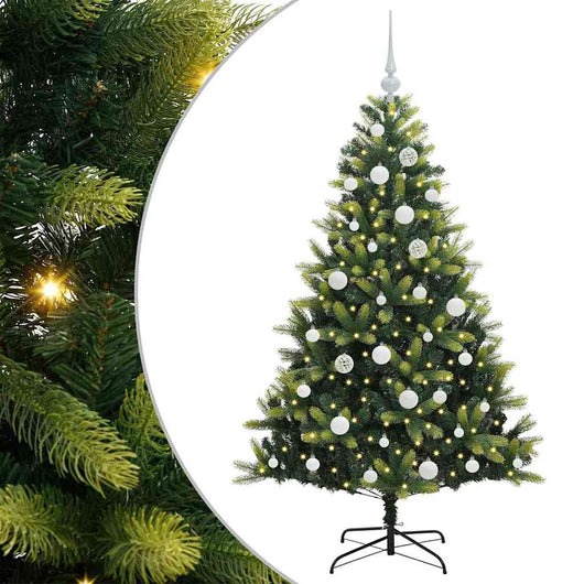 Albero di Natale Artificiale Pieghevole 150 LED Verde 150 cm 3395985
