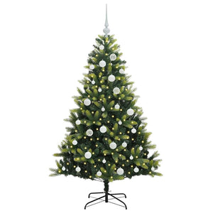 Albero di Natale Artificiale Pieghevole-Albero Natalizio 150 LED Verde 150 cm 586084