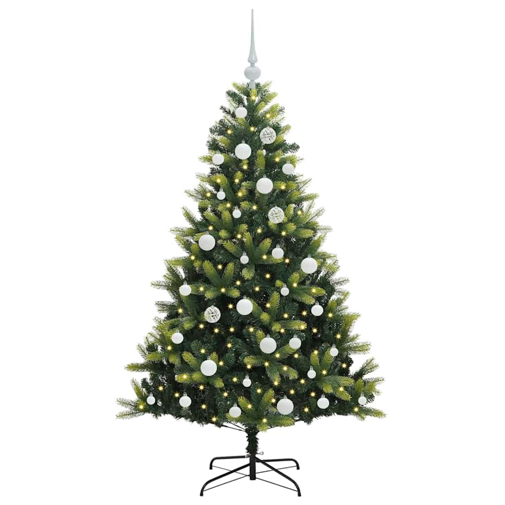 Albero di Natale Artificiale Pieghevole 150 LED Verde 150 cm 3395985