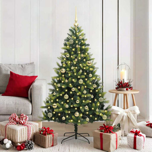 Albero di Natale Artificiale Pieghevole 150 LED Verde 150 cm 3395986