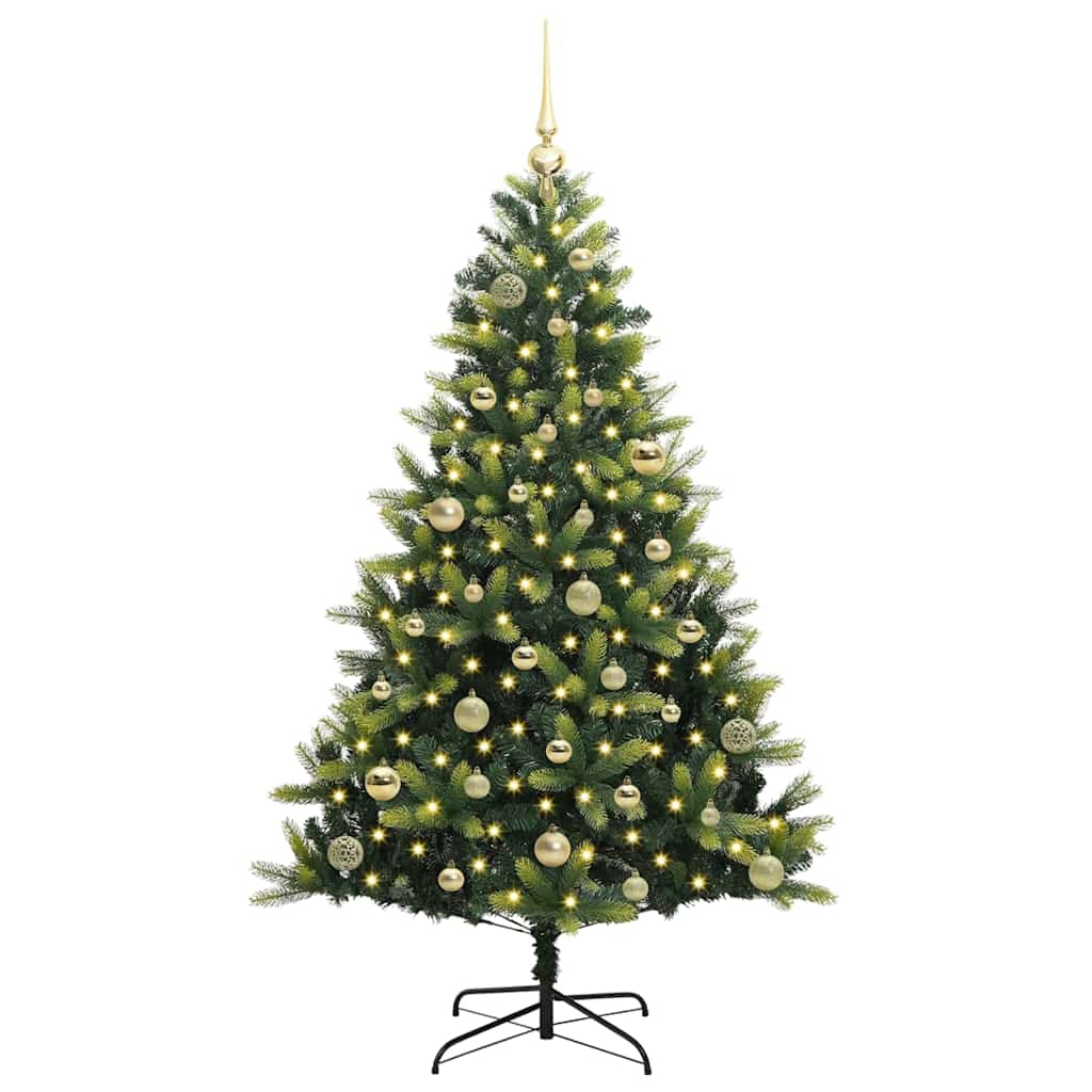 Albero di Natale Artificiale Pieghevole 150 LED Verde 150 cm 3395986