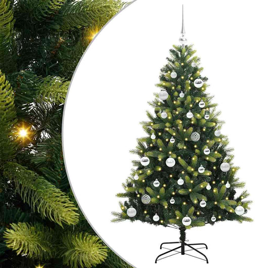 Albero di Natale Artificiale Pieghevole 150 LED Verde 150 cm 3395987