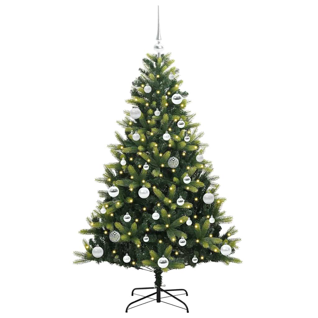 Albero di Natale Artificiale Pieghevole 150 LED Verde 150 cm 3395987