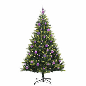 Albero di Natale Artificiale Pieghevole 150 LED Verde 150 cm 3395988