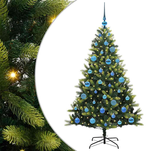 Albero di Natale Artificiale Pieghevole 150 LED Verde 150 cm 3395989