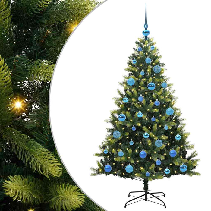 Albero di Natale Artificiale Pieghevole 150 LED Verde 150 cm 3395989