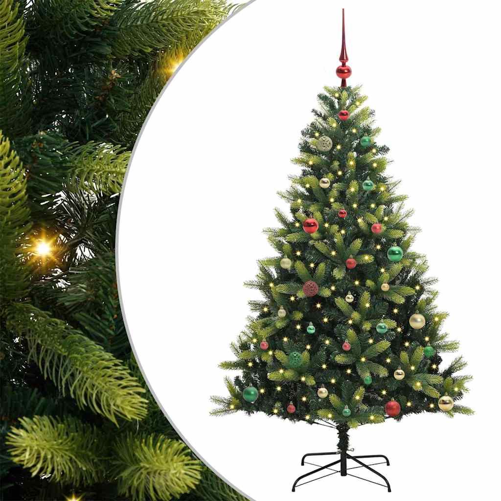 Albero di Natale Artificiale Pieghevole 150 LED Verde 150 cm 3395990
