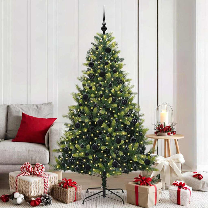 Albero di Natale Artificiale Pieghevole con 300 LED 180 cm 3395992