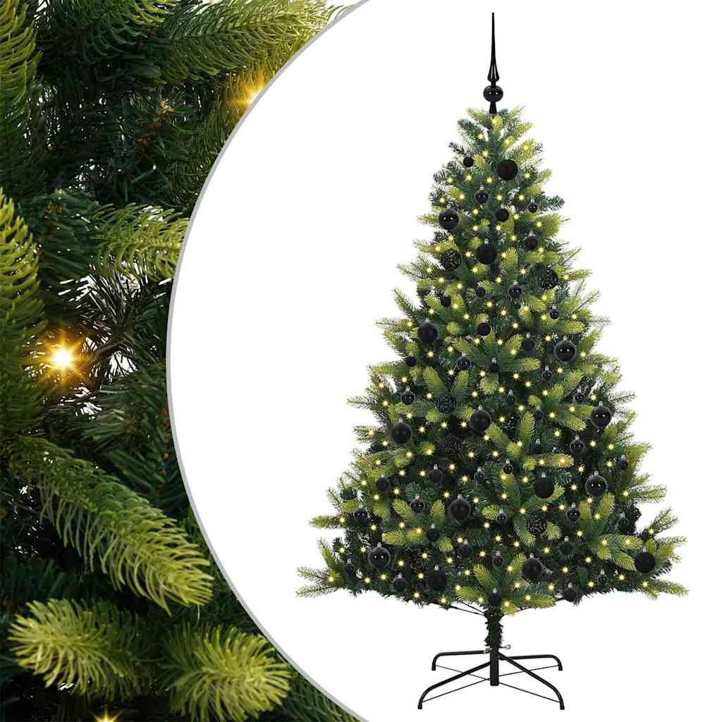 Albero di Natale Artificiale a Cerniera-Albero Natalizio con 300 LED 180 cm 472150