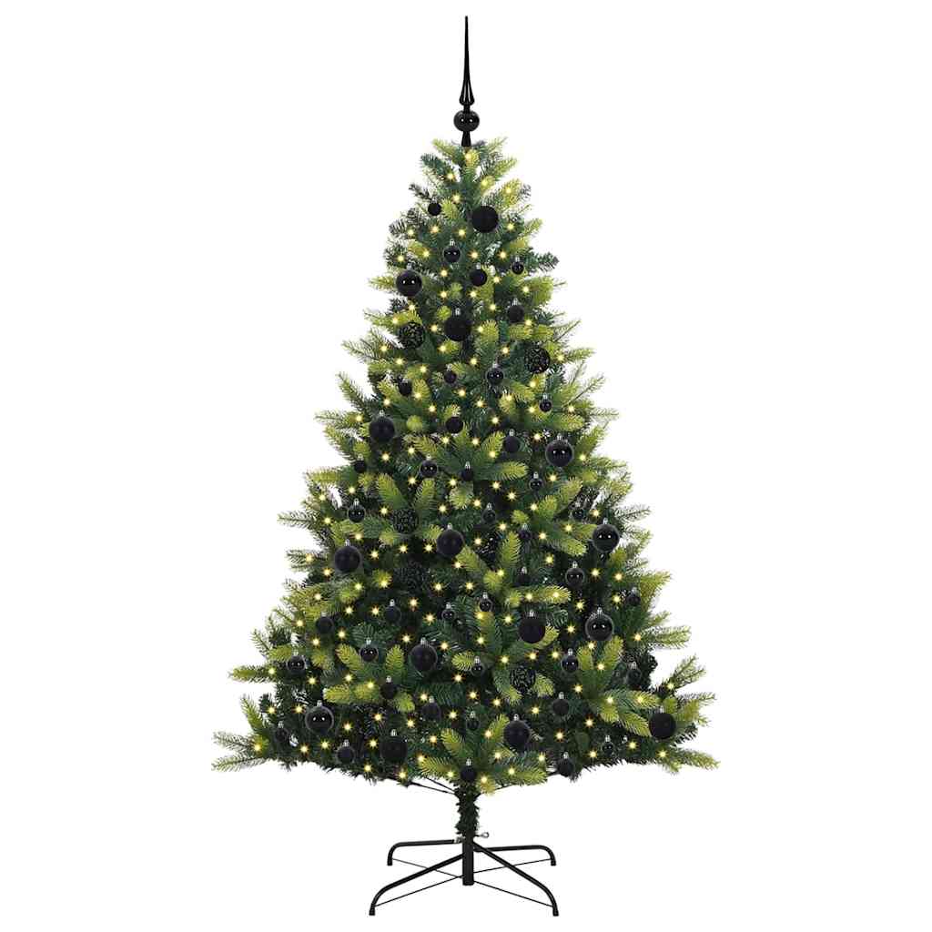 Albero di Natale Artificiale a Cerniera-Albero Natalizio con 300 LED 180 cm 472150