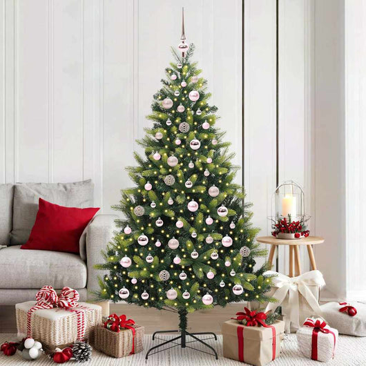 Albero di Natale Artificiale a Cerniera 300 LEDs Verde 180 cm 3395993