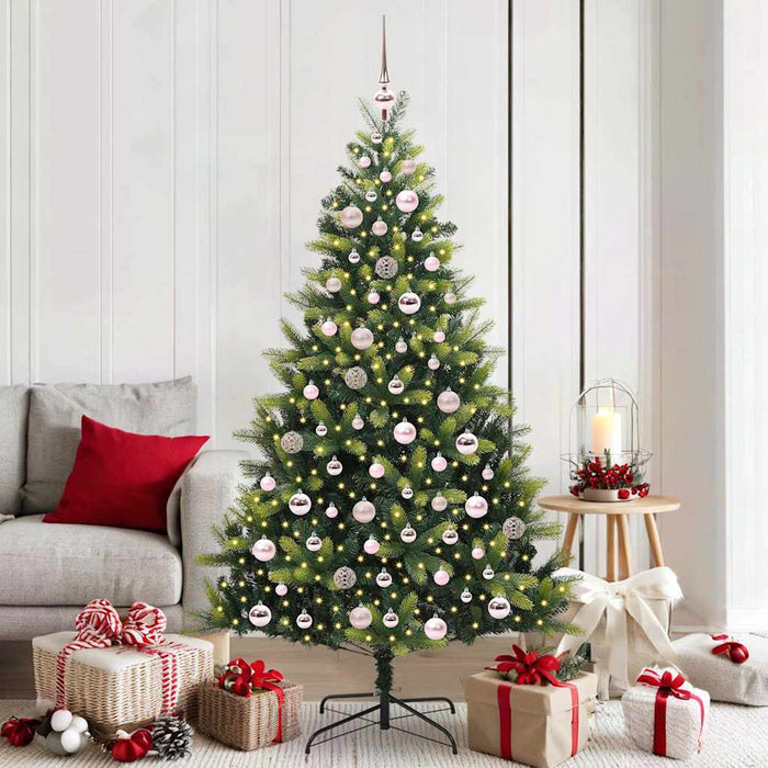 Albero di Natale Artificiale a Cerniera 300 LEDs Verde 180 cm 3395993
