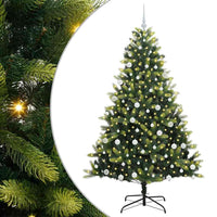 Albero di Natale Artificiale con Cerniera 300 LED Verde 180 cm 3395994
