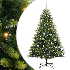 Albero di Natale Artificiale con Cerniera 300 LED Verde 180 cm 3395994