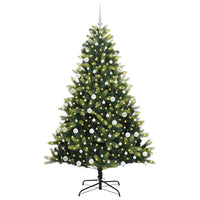 Albero di Natale Artificiale a Cerniera-Albero Natalizio con 300 LED 180 cm 584952