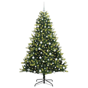 Albero di Natale Artificiale con Cerniera 300 LED Verde 180 cm 3395994