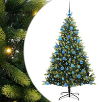 Albero di Natale Artificiale a Cerniera-Albero Natalizio con 300 LED 180 cm 948025