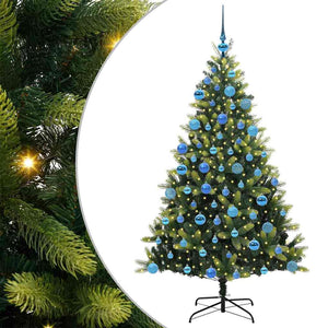 Albero di Natale Artificiale a Cerniera-Albero Natalizio con 300 LED 180 cm 948025
