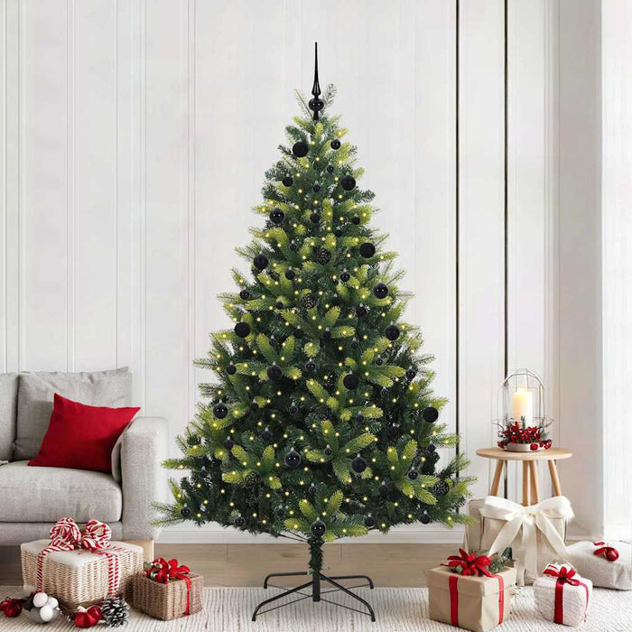 Albero di Natale Artificiale Pieghevole 300 LEDs Verde 210 cm 3396001