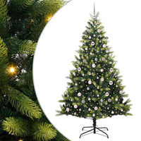 Albero di Natale Artificiale a Cerniera-Albero Natalizio con 300 LED 210 cm 984855