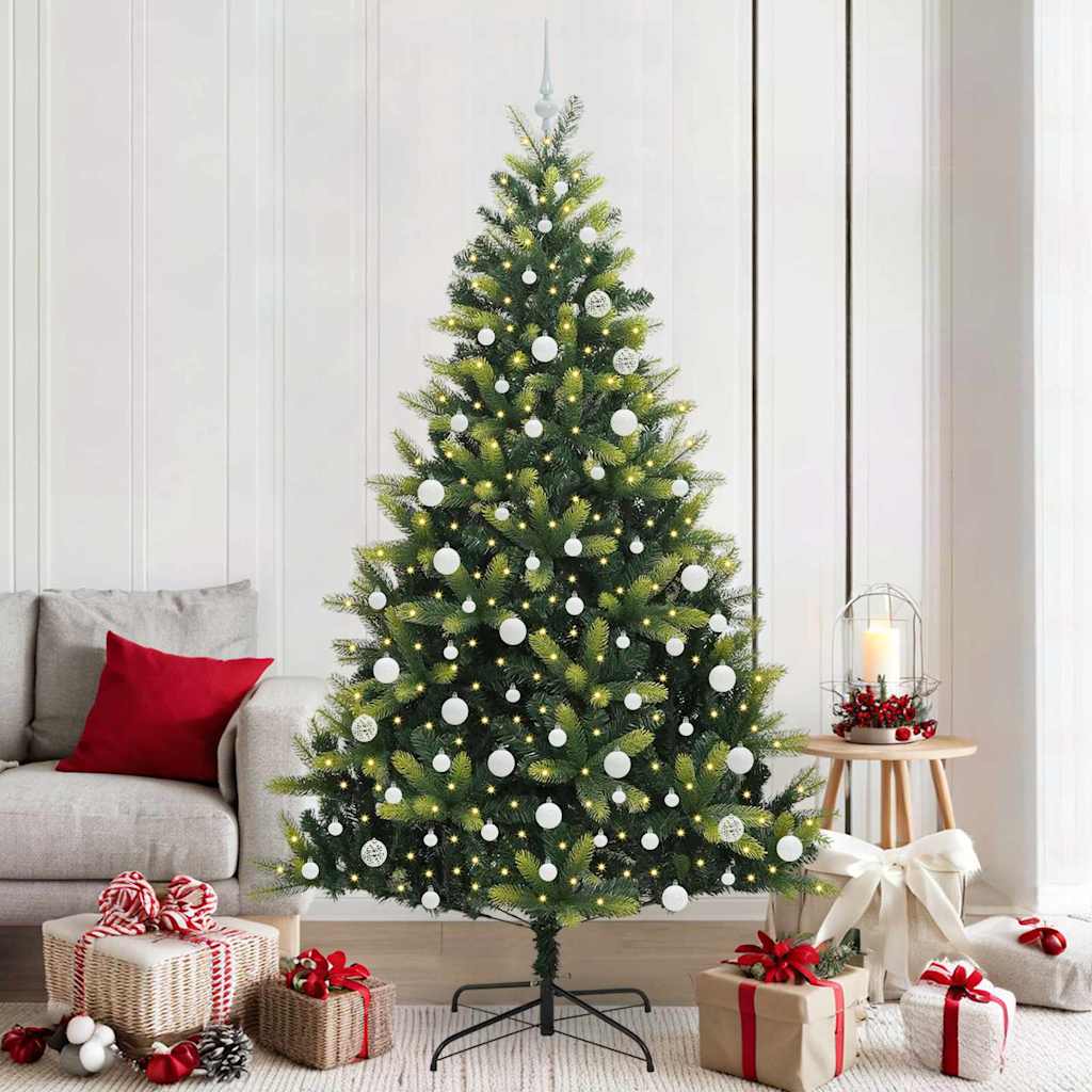 Albero di Natale Artificiale Pieghevole con 300 LED 210 cm 3396003