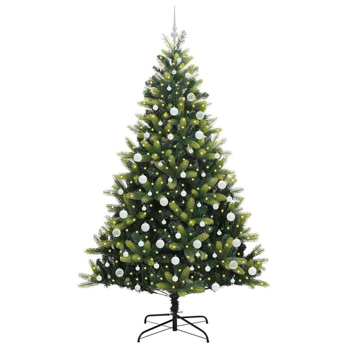 Albero di Natale Artificiale a Cerniera-Albero Natalizio con 300 LED 210 cm 636240